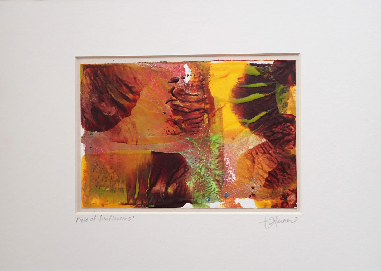 'Field of Sunflowers', original monotype