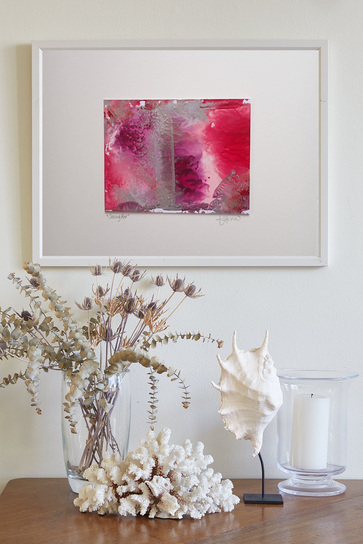 Seeing Red -This art is by Kimberli Werner, abstract expressionist artist, based in the UK.