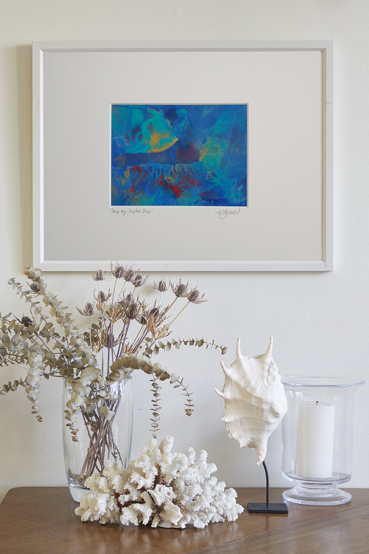 Step by Joyful step - This art is by Kimberli Werner, abstract expressionist artist, based in the UK.