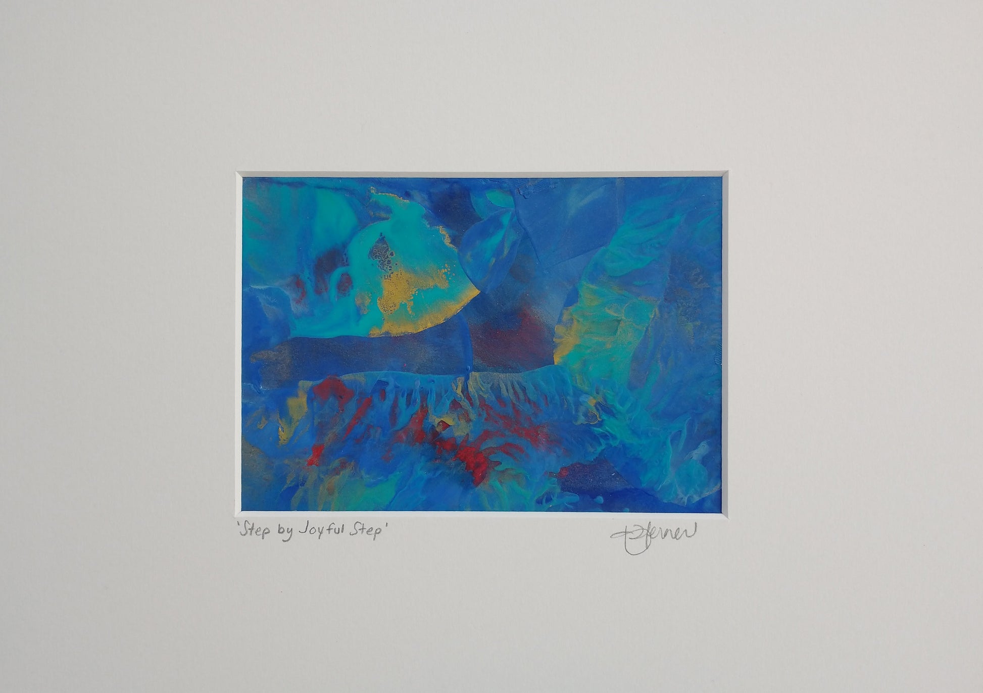 Step by Joyful step - This art is by Kimberli Werner, abstract expressionist artist, based in the UK.