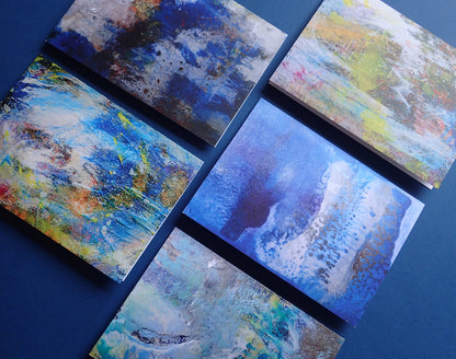 Calm - pack of 5 greetings cards - These greetings cards were printed from original art by Kimberli Werner, abstract expressionist artist, based in the UK.