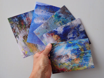 Calm - pack of 5 greetings cards - These greetings cards were printed from original art by Kimberli Werner, abstract expressionist artist, based in the UK.