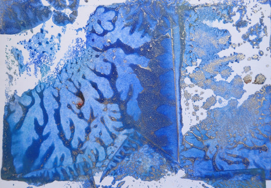'Frozen Waterfalls', original monotype