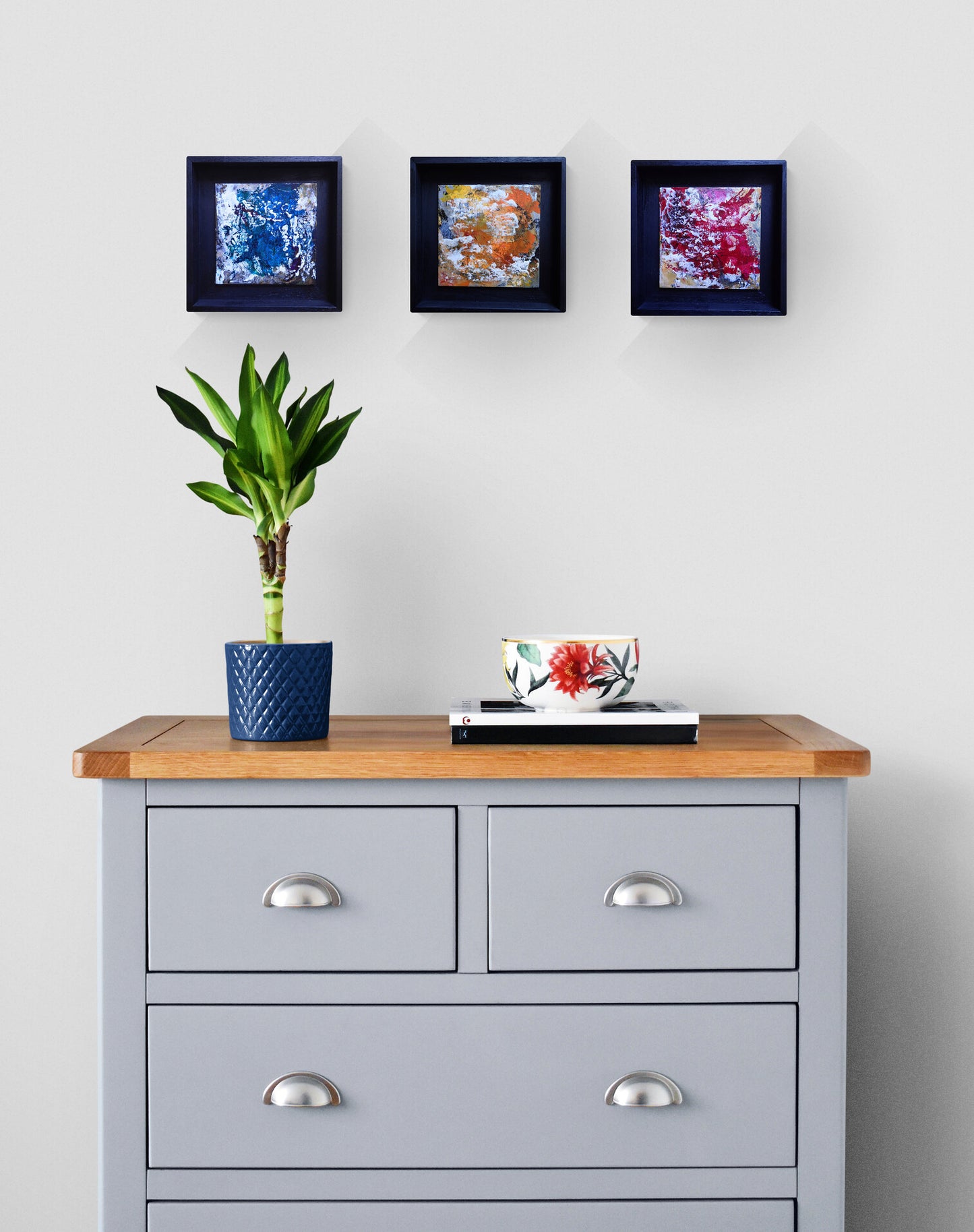 TRIPTYCH of original paintings | 'Blooms of Joy' | 'Message in a Bottle | 'Myth & Magic'